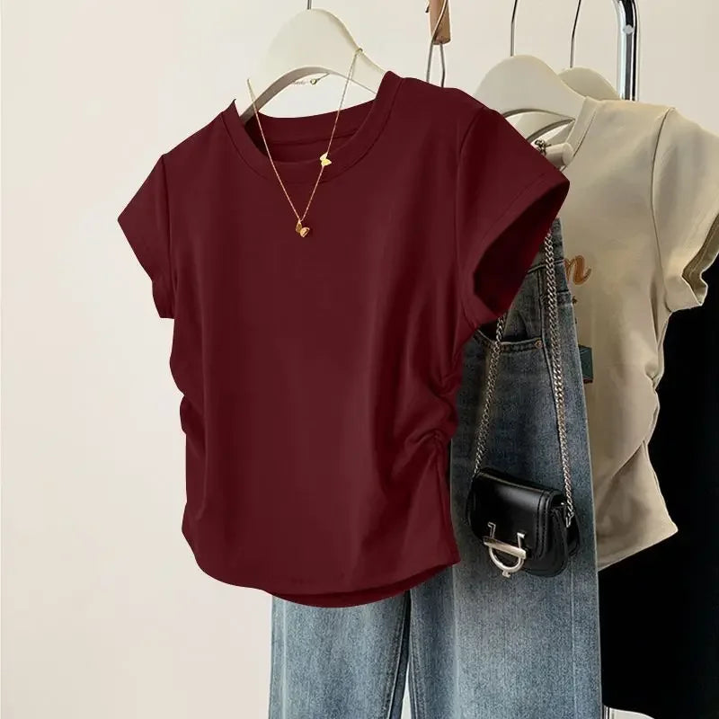 Women's Round Neck Breathable Slim Fit T-Shirt | OWNLUXE