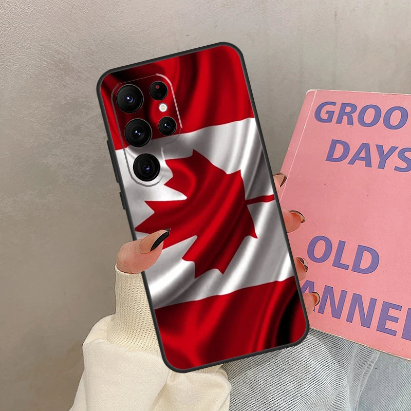 Canada Canadian Flag Case For Samsung Galaxy S25 Ultra S20 S21 S22 S23 S24 Ultra S9 S10 Plus S25 FE Cover Coque