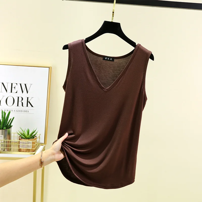 Vest V-Neck Sleeveless Relaxed-Fit Top | OWNLUXE