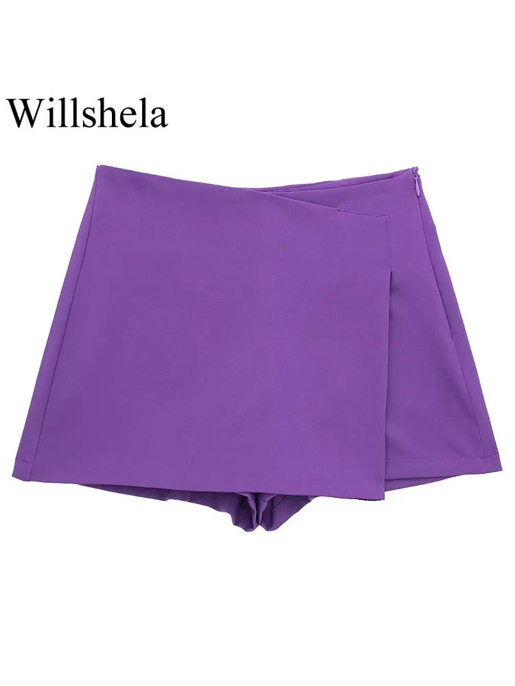 Women's High-Waist Vintage Shorts (Orange) | OWNLUXE