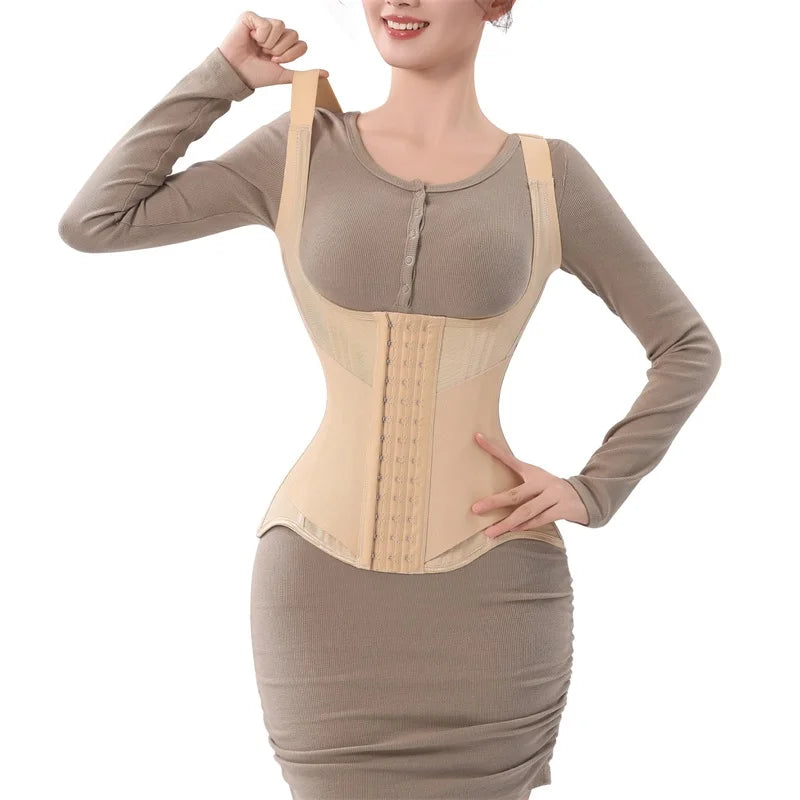 U-Shaped Waist Trainer Tank Top Shapewear with Steel Bones