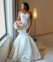 Long-Sleeve Beaded Lace Dress | OWNLUXE