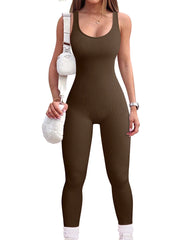 Shapewear Jumpsuit for Women – Ribbed Sleeveless Yoga Romper