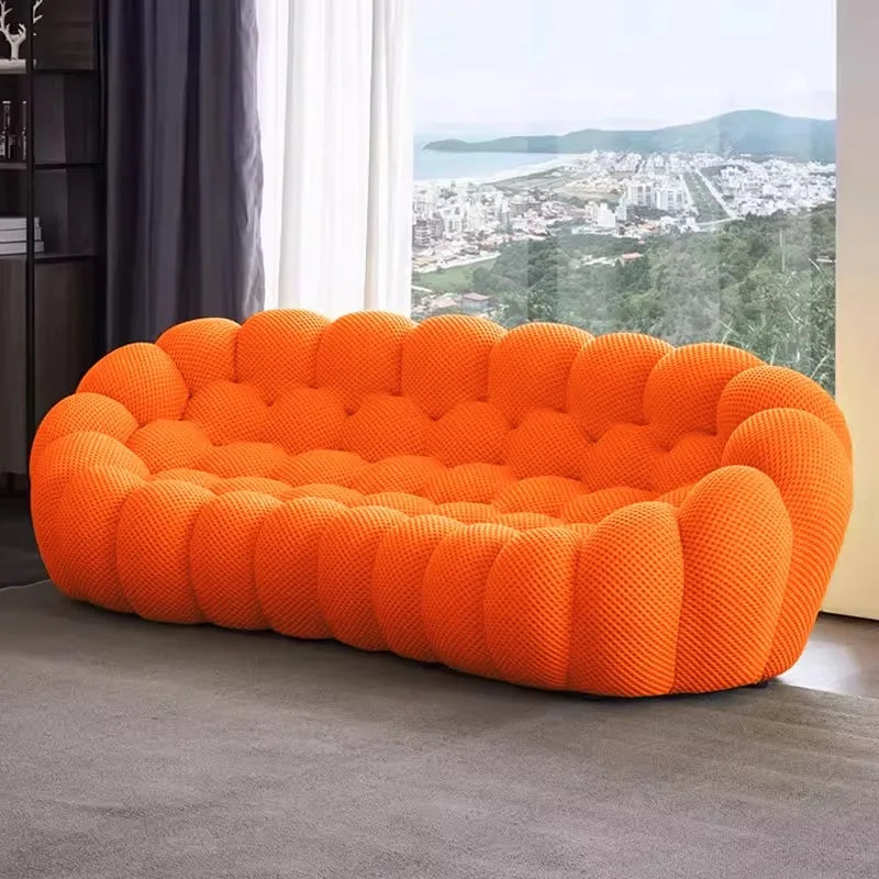 Minimalist U-Shaped Sofa with 3D Fabric All-Season Comfort