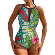 High-Waist Push-Up Printed Backless One-Piece Swimsuit | OWNLUXE