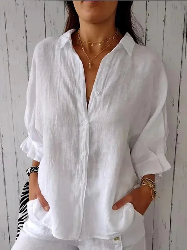 Cotton Linen Blouse | OWNLUXE