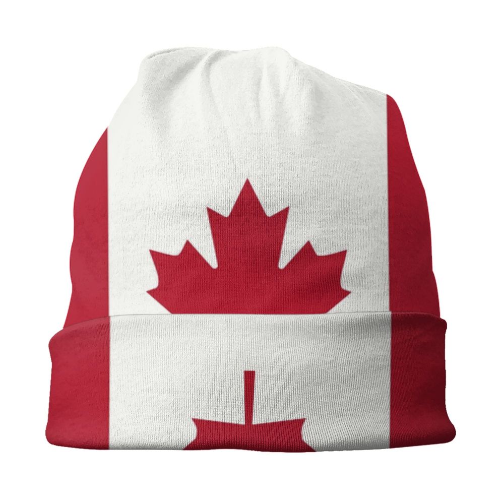 Canadian Flag Beanie – Unisex Winter Knitted Hat Canadian Patriotic | OWNLUXE