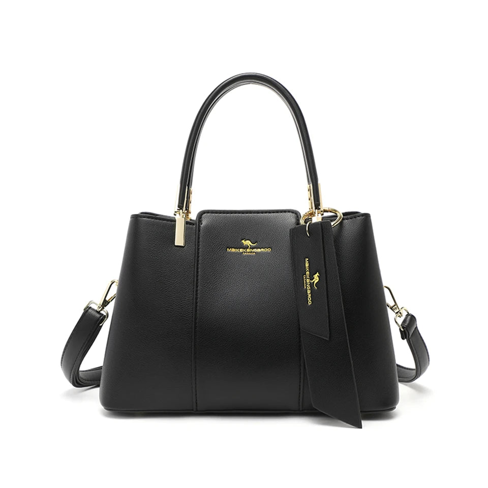 Soft Leather Shoulder Bag - Large Capacity Minimalist Tote for Women