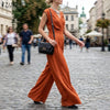 V-Neck Sleeveless Wide-Leg Minimalist Jumpsuit | OWNLUXE