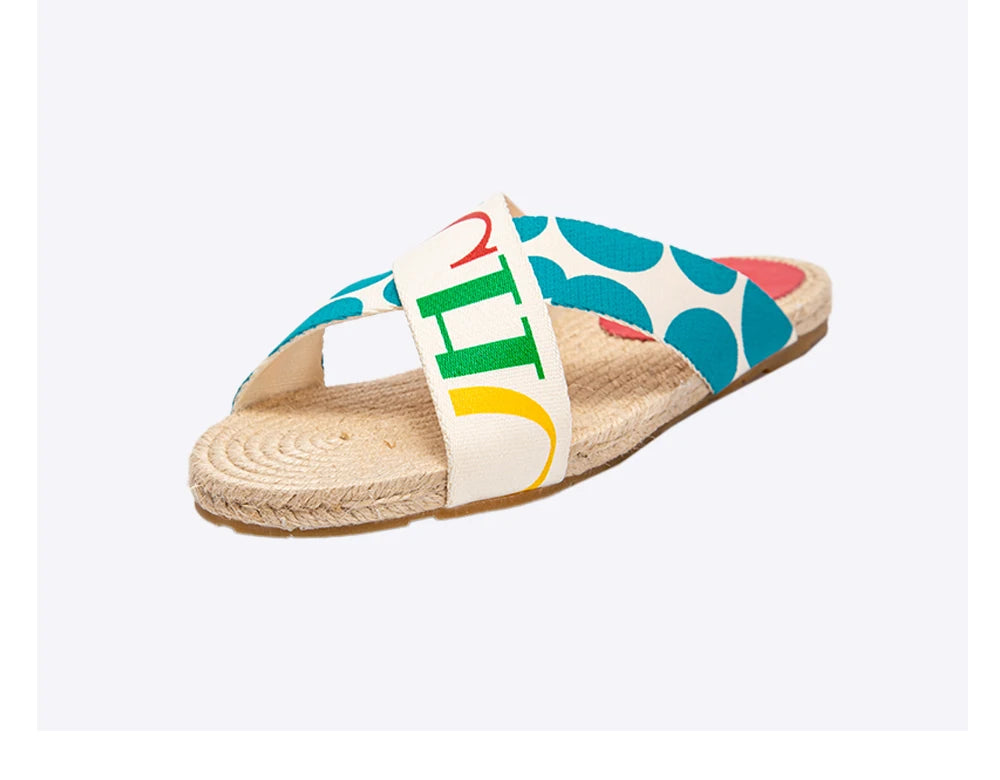 Woven Flat Women’s Slides – Casual Summer Comfort Slippers