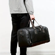 Multi-Compartment PU Leather Adjustable Travel Duffel Bag | OWNLUXE
