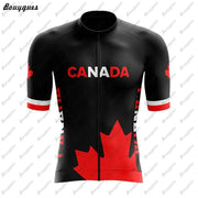 Canada Men Triathlon Short Sleeve Cycling Jersey Sets Pants | OWNLUXE