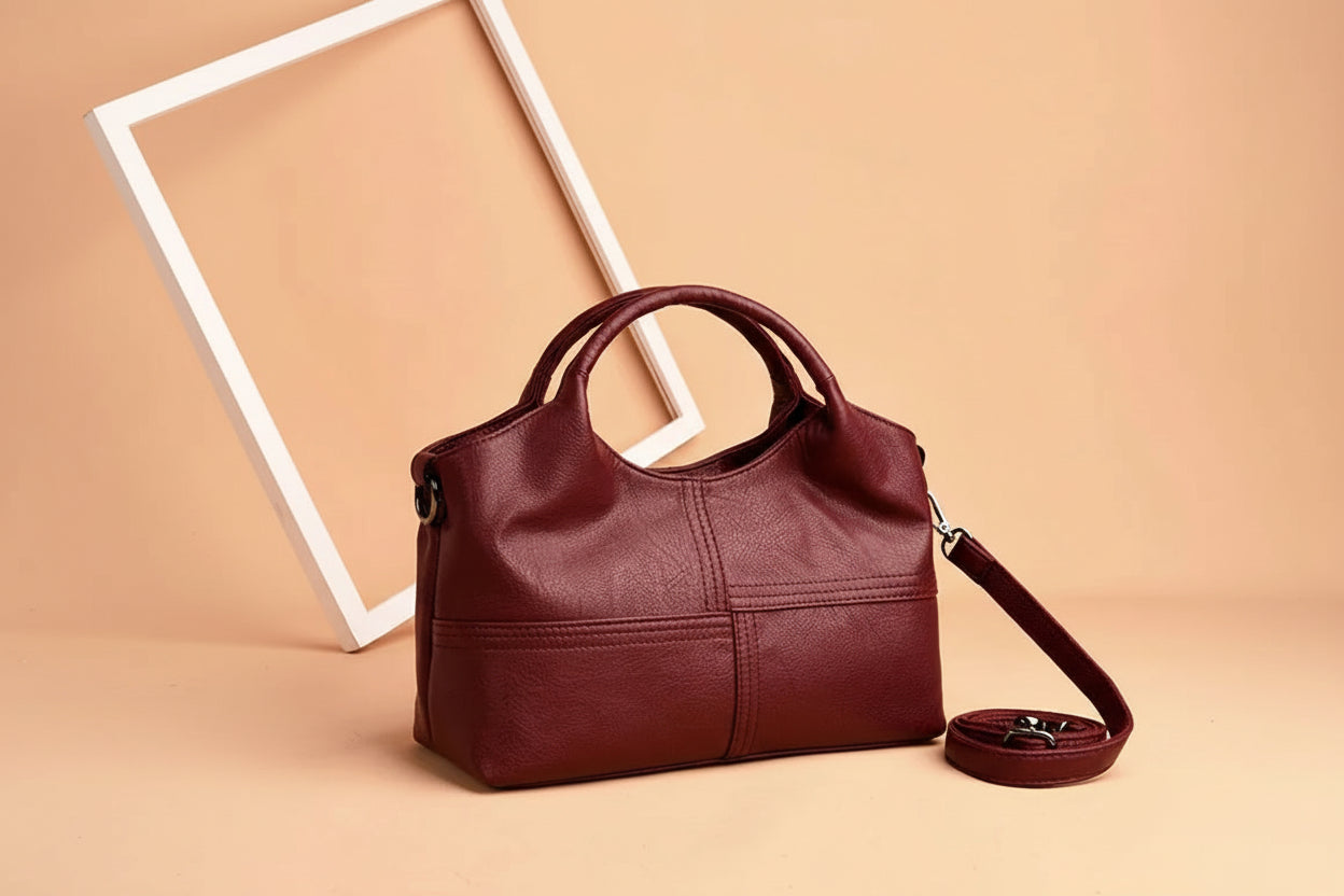 Soft Leather Crossbody Handbag - Casual Tote & Messenger Bag | OWNLUXE