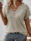 Ribbed V-Neck Blouse | OWNLUXE