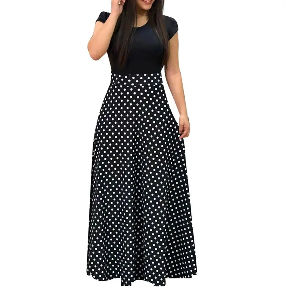 Casual Short-Sleeve Maxi Dress – Lightweight & Breathable Summer Wear