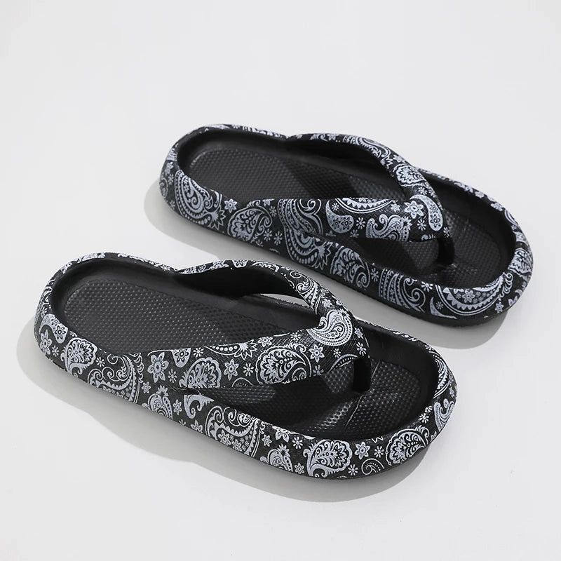Women’s Cloud Flip Flops – Leopard Thick-Soled Sandals