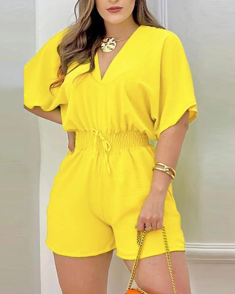 V-Neck Jumpsuit | OWNLUXE