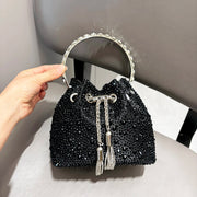 Crystal Bucket Evening Bag (Green Pink) | OWNLUXE