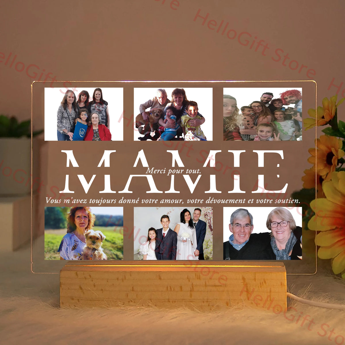 Custom Acrylic Lamp Personalized Photo Text Bedroom | OWNLUXE