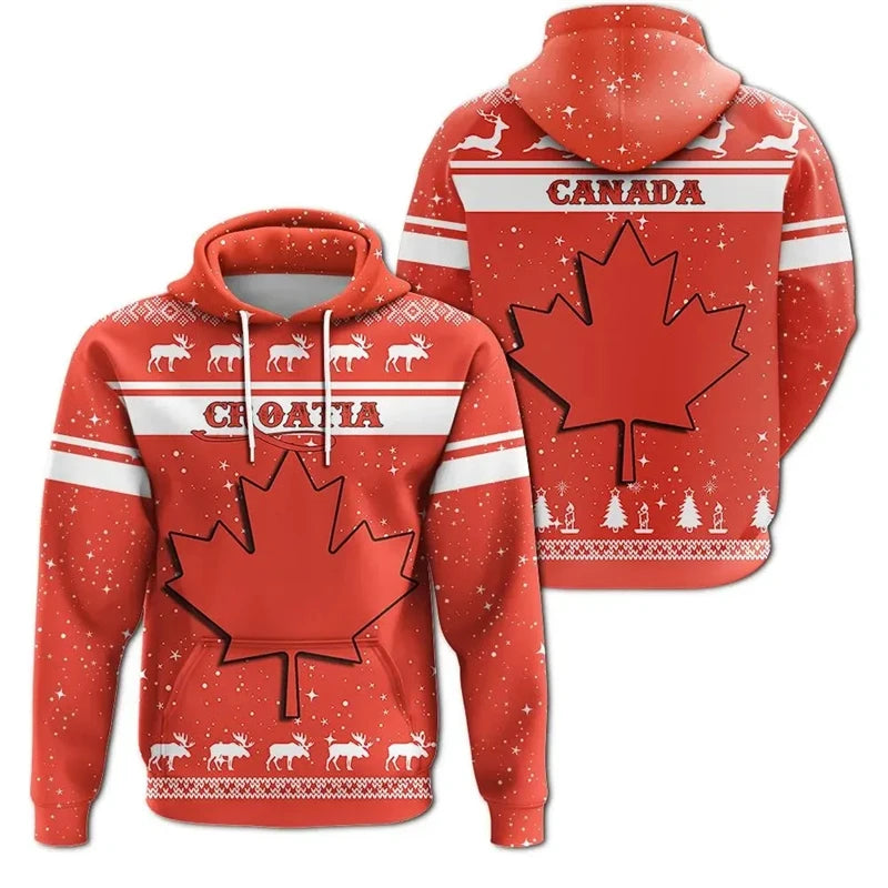 Canadan Flag 3D Printed Harajuku Canada Hooded Hoodie | OWNLUXE