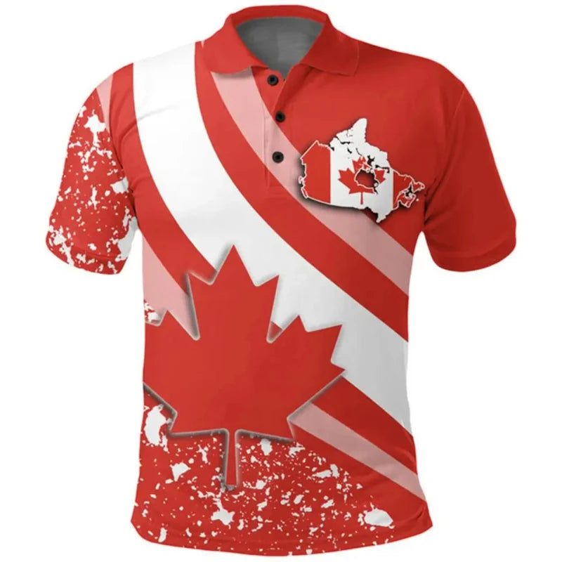 Maple Leaf Flag Polo Shirt For Men's Clothing Canada T-Shirt | OWNLUXE