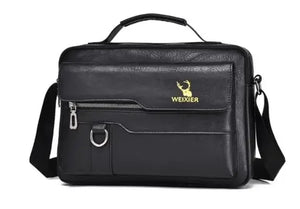 Unisex PU Leather Messenger Bag – Business Crossbody Shoulder Bag | Sac Messager Unisexe en Similicuir – Style Professionnel