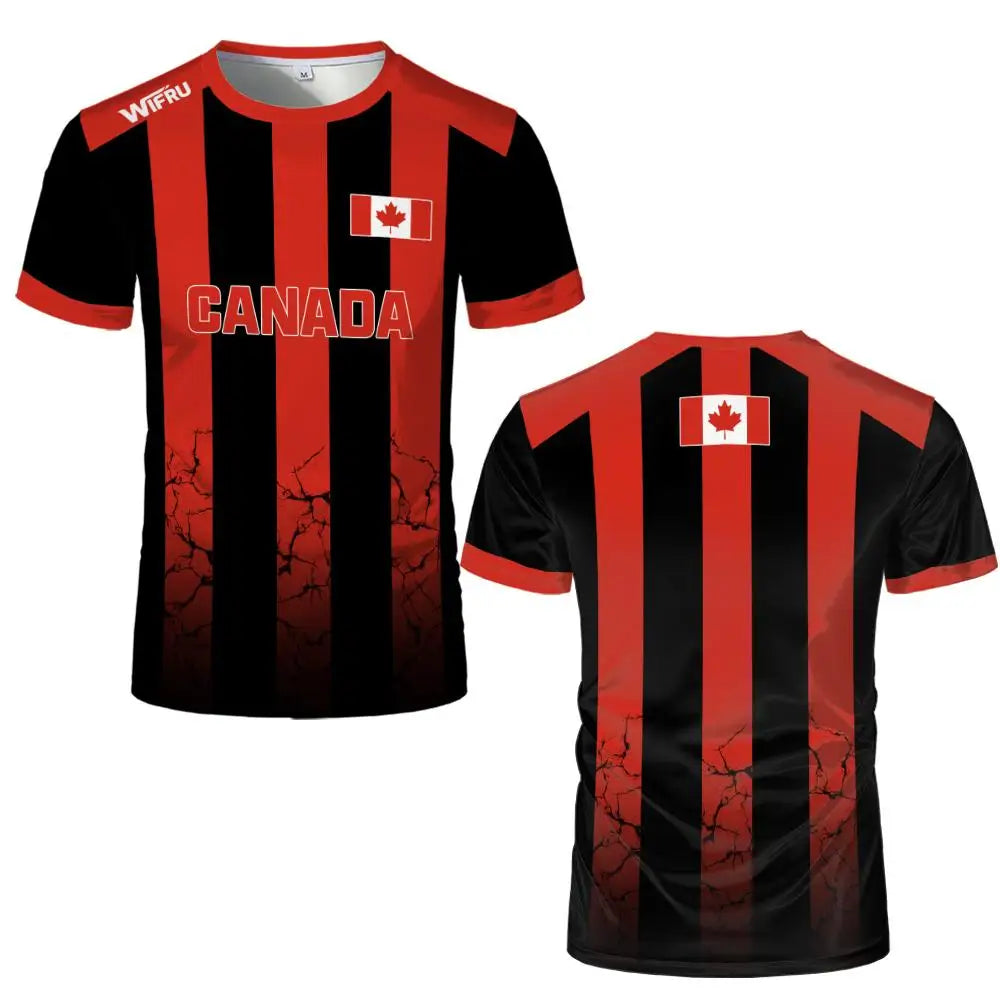 Canada Flag Print Sports Jersey – Breathable Unisex Tee | OWNLUXE