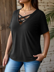 Women's Short Sleeve V-Neck Plus-Size T-Shirt – Shop at OWNLUXE