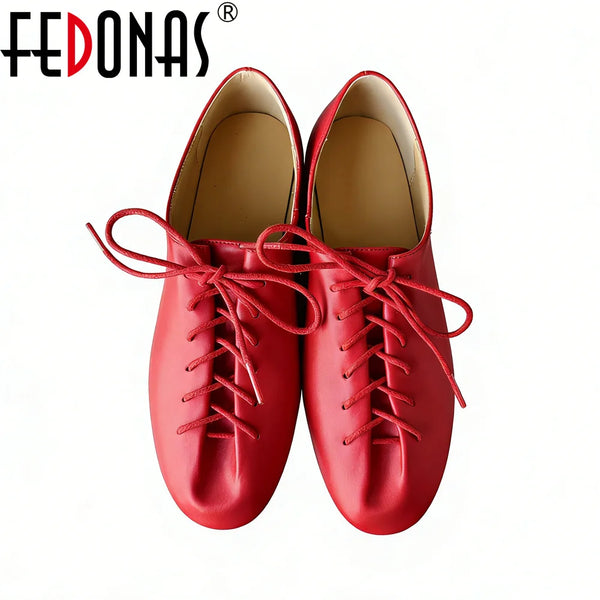 Women's Round Toe Leather Loafers | OWNLUXE