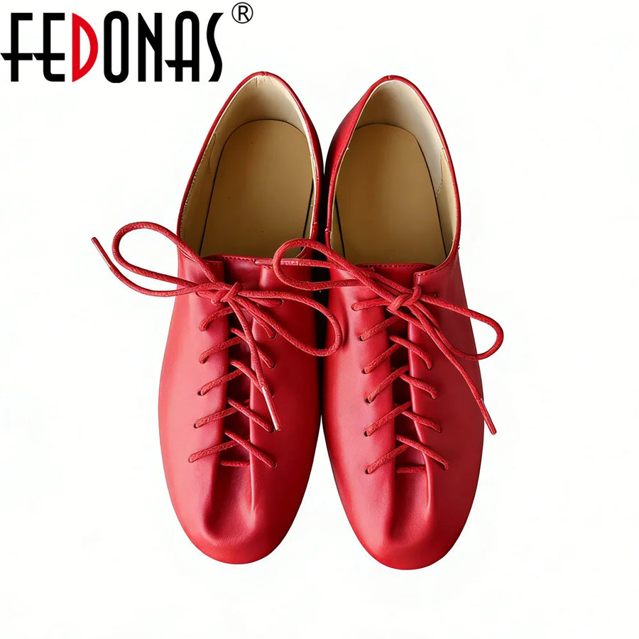Women's Round Toe Leather Loafers | OWNLUXE