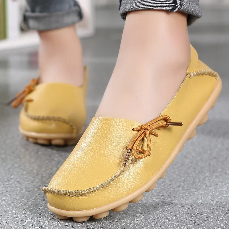 Women's Leather Plus-Size Loafers (Khaki) – Shop at OWNLUXE