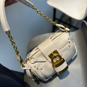 Vintage Lock Design Tote Bag Luxury Women's Handbag Underarm Bag Women's Large Boston Hobo Bag Fashion Texture Business Handbag