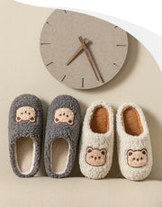 Cute Bear Fluffy Slippers – Warm Plush House Shoes