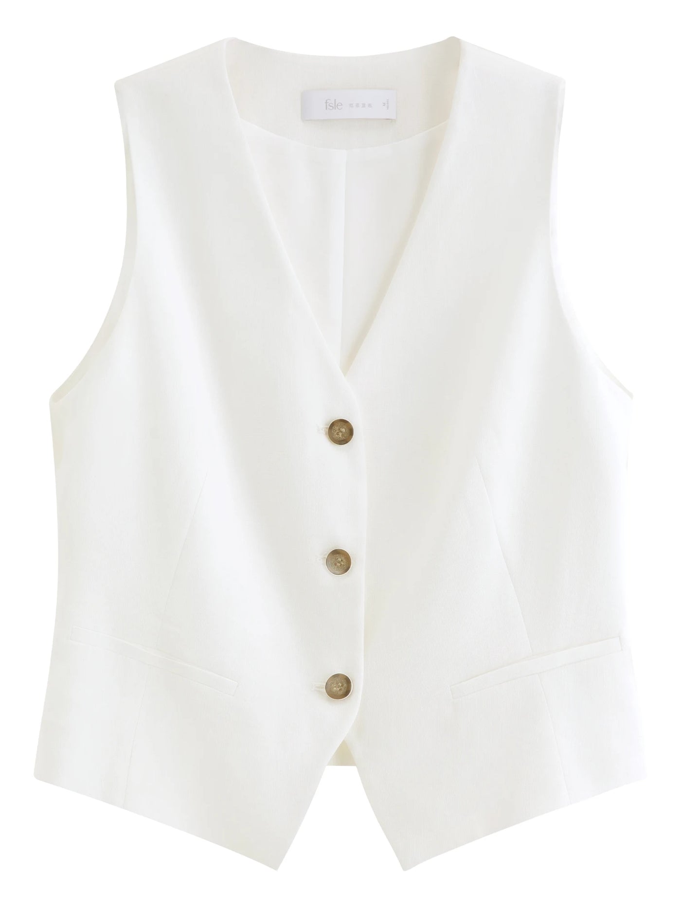 FSLE Old Money Style V-neck Vest for Women Summer 2026 New Style Hemp Skirt Sets Vintage Streetwear Simple