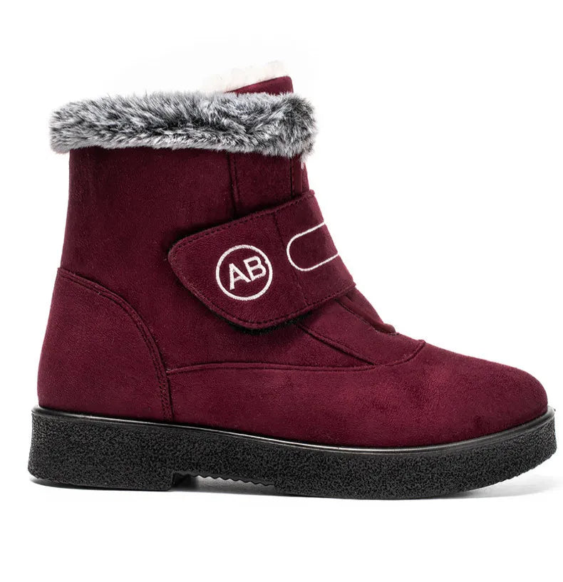 Warm Fur Ankle Boots - Women's Elegant Winter Snow Booties
