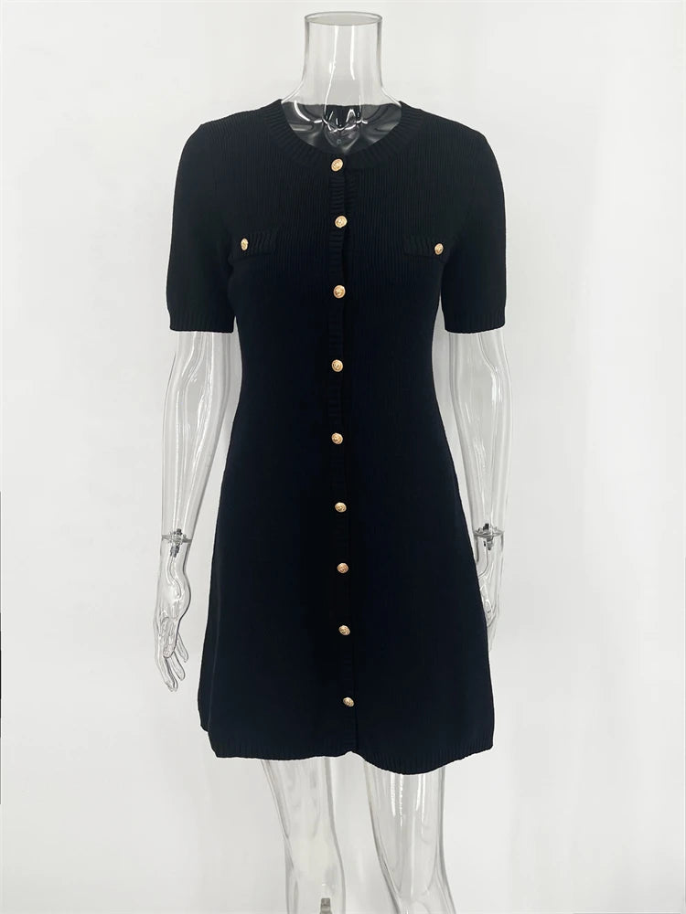 High-Waist Bodycon Short-Sleeve Mini Dress | OWNLUXE
