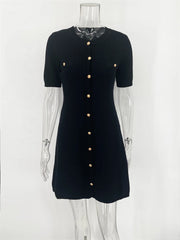 High-Waist Bodycon Short-Sleeve Mini Dress | OWNLUXE