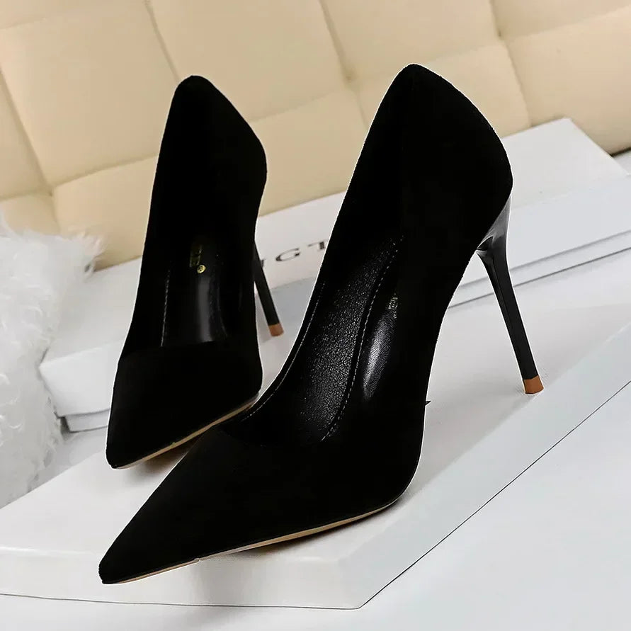 Women's Stiletto High-Heel Pumps (Orange) | OWNLUXE