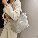 Load image into Gallery viewer, Corduroy Shoulder Bag – Urban Simplicity | Sac d’Épaule en Velours Côtelé – Simplicité Urbaine
