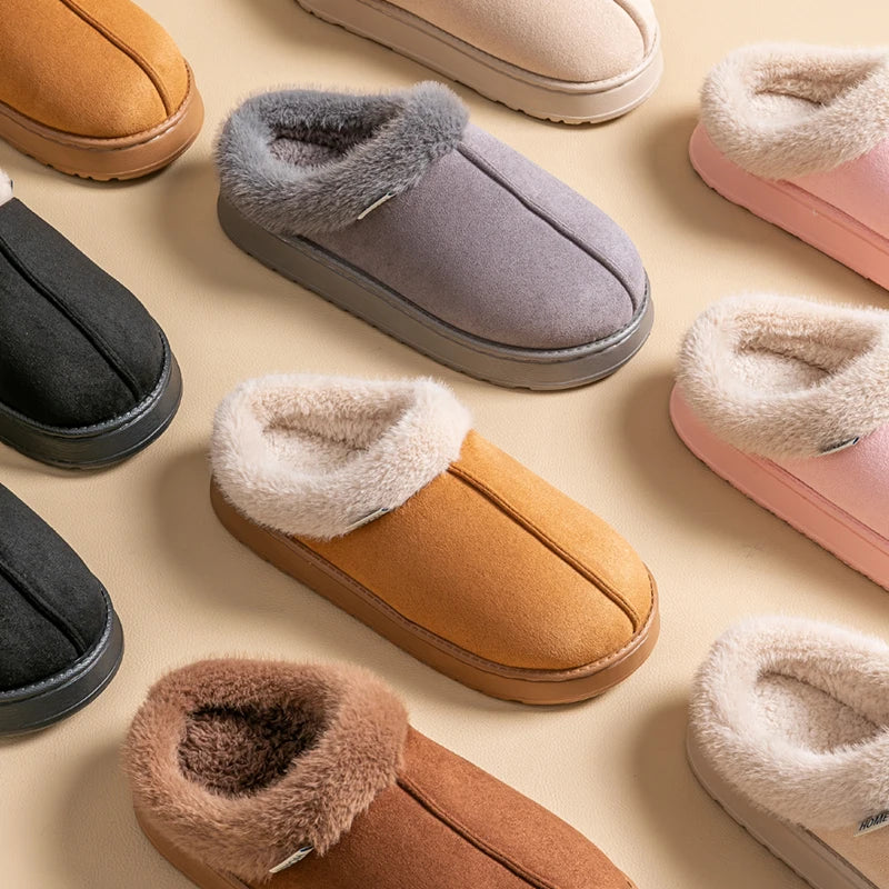 Plush Winter Home Slippers – Unisex Warm Indoor & Outdoor Shoes