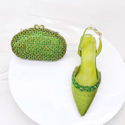 Crystal Sandals and Clutch Bag Set – Rhinestone Party Heels