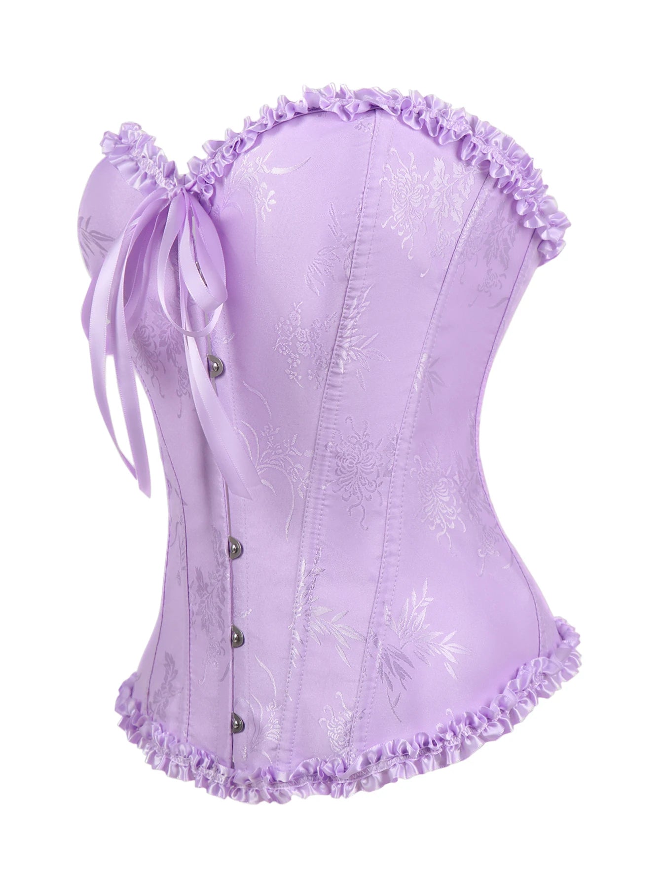 The pleated lace corset is suitable for ladies to wear over it as a court shaping top