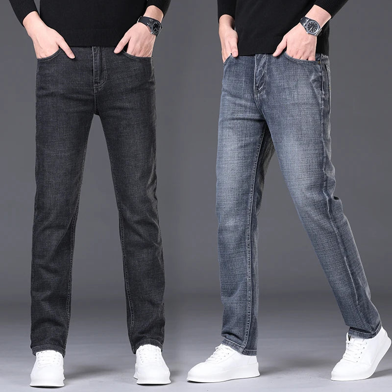 Men's Straight-Leg Dad Jeans – Soft Regular Fit Denim