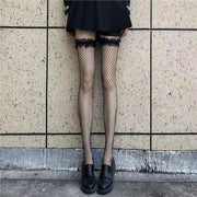 Red Lace Thigh-High Stockings | OWNLUXE