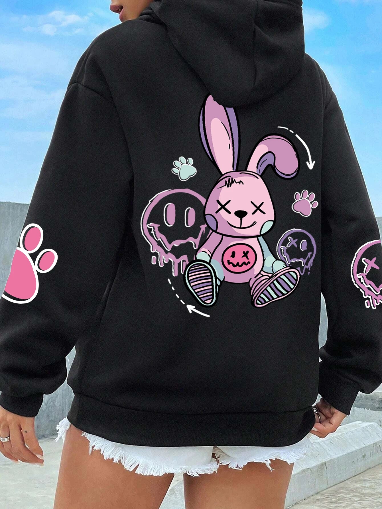 Printed Oversized Relaxed-Fit Hoodie | OWNLUXE