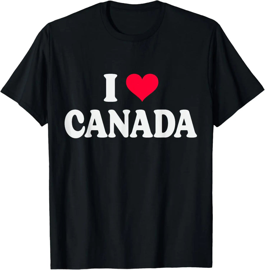 I Love Canada Day Heart T-Shirt - 100% Cotton Short Sleeve | OWNLUXE