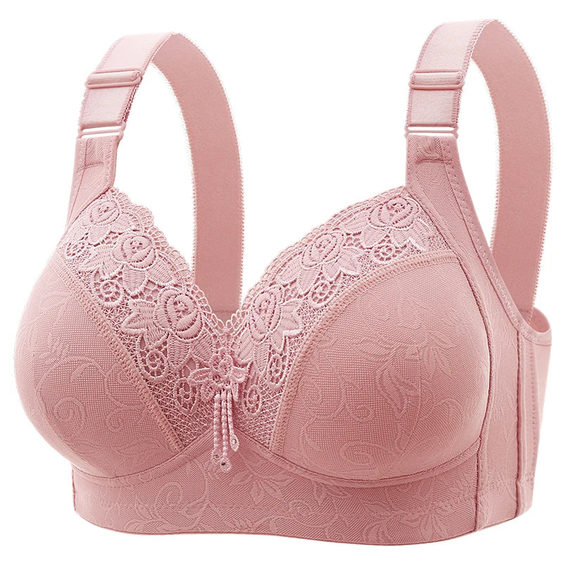 Lace Extended-Size V-Neck Bra | OWNLUXE
