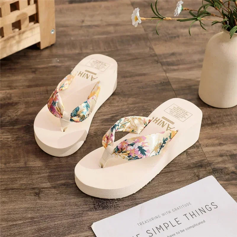 Women’s Wedge Cork Slide Slippers – Lightweight Summer Lift