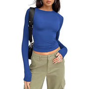 Four Long-Sleeve Slim-Fit Blouse | OWNLUXE