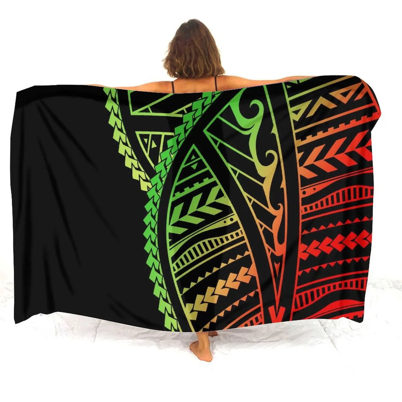 Hibiscus-Print Polynesian Sarong | OWNLUXE